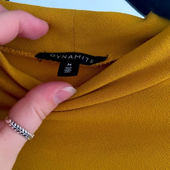 Dynamite Mustard Yellow T-Shirt with Tie at the bottom - Picture 3 of 4